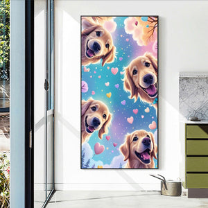 Love Puppy 40*70CM(Canvas) Full Round Drill Diamond Painting