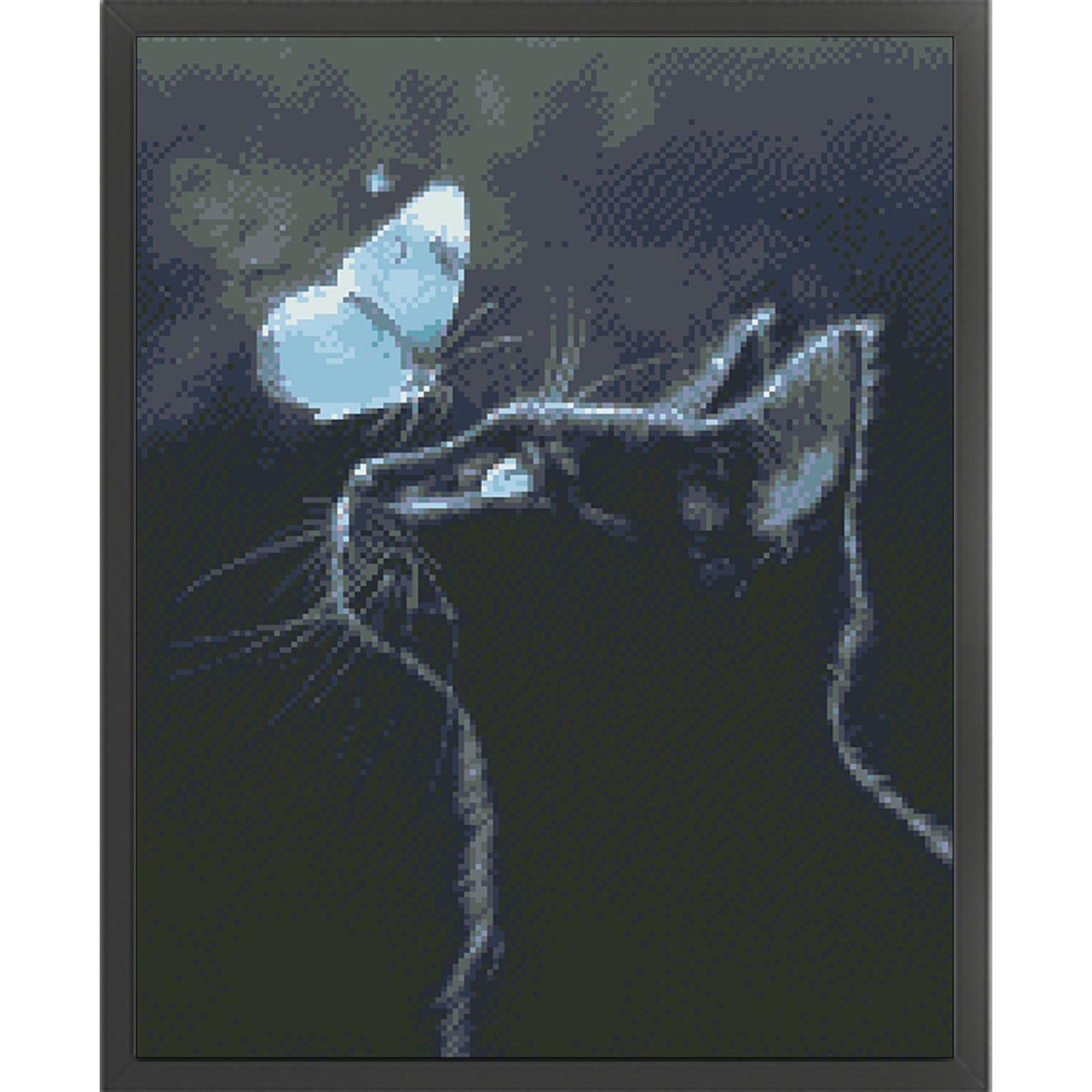 Butterfly and Cat - Full  9CT Stamped Cross Stitch - Bead Embroidery 40x52CM/15.75x20.47in
