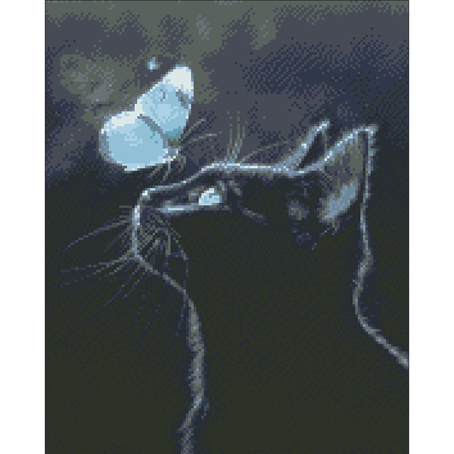 Butterfly and Cat - Full  9CT Stamped Cross Stitch - Bead Embroidery 40x52CM/15.75x20.47in