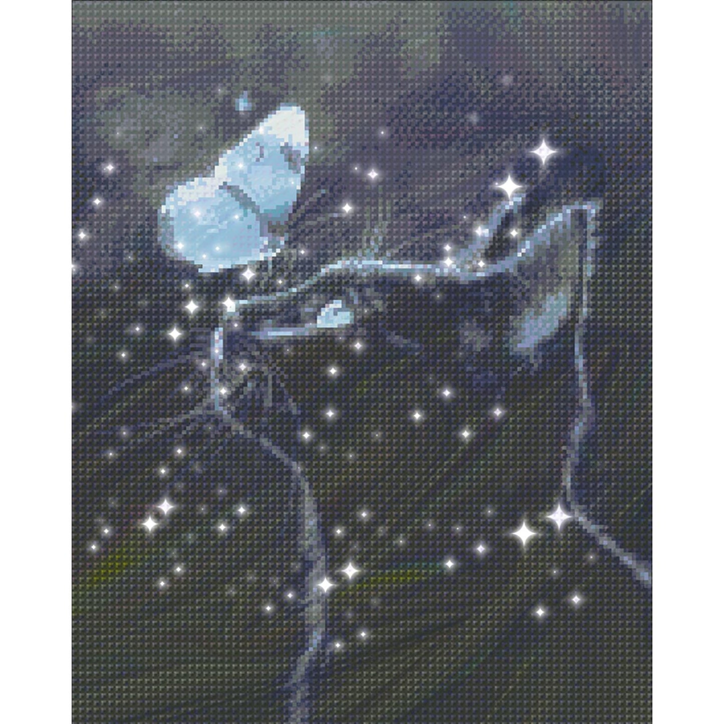 Butterfly and Cat - Full  9CT Stamped Cross Stitch - Bead Embroidery 40x52CM/15.75x20.47in