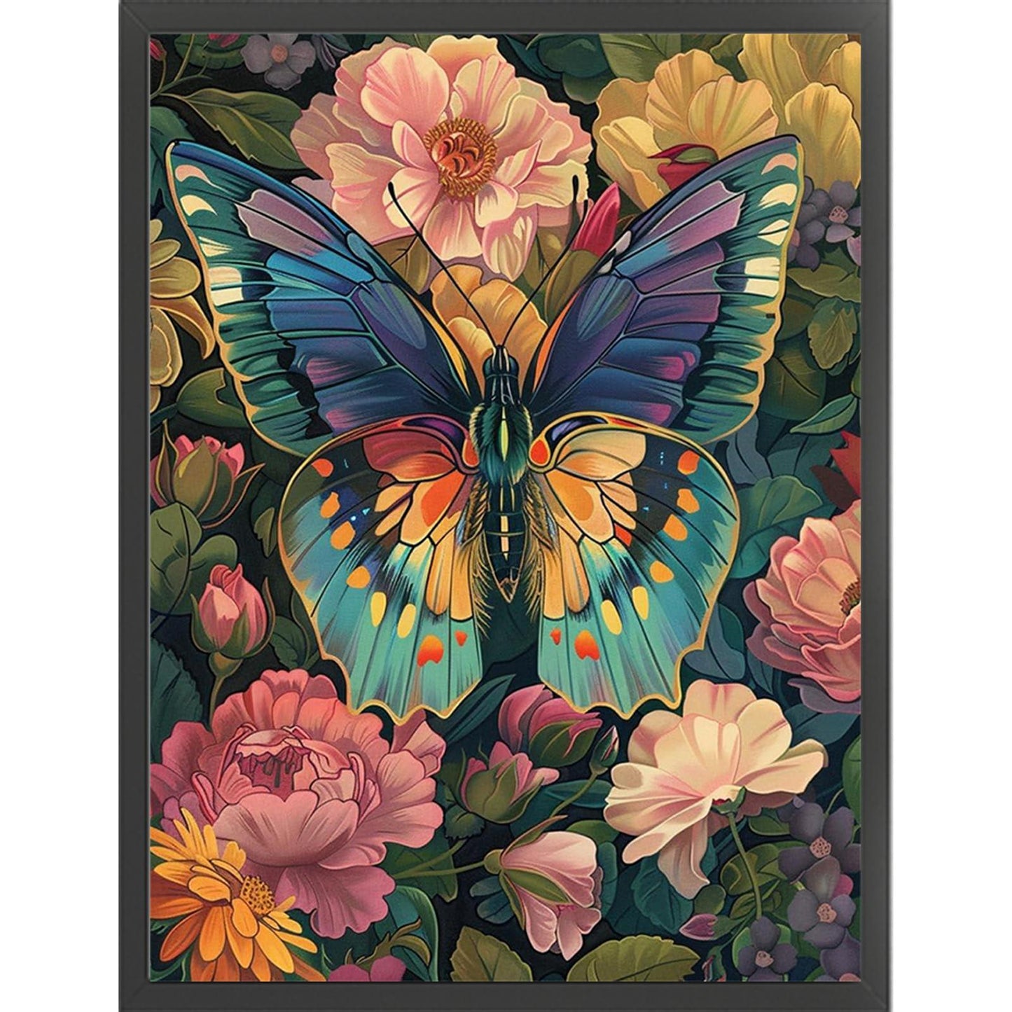 Colorful Butterflies - Full  9CT Stamped Cross Stitch - Bead Embroidery 30x40CM/11.81x15.75in