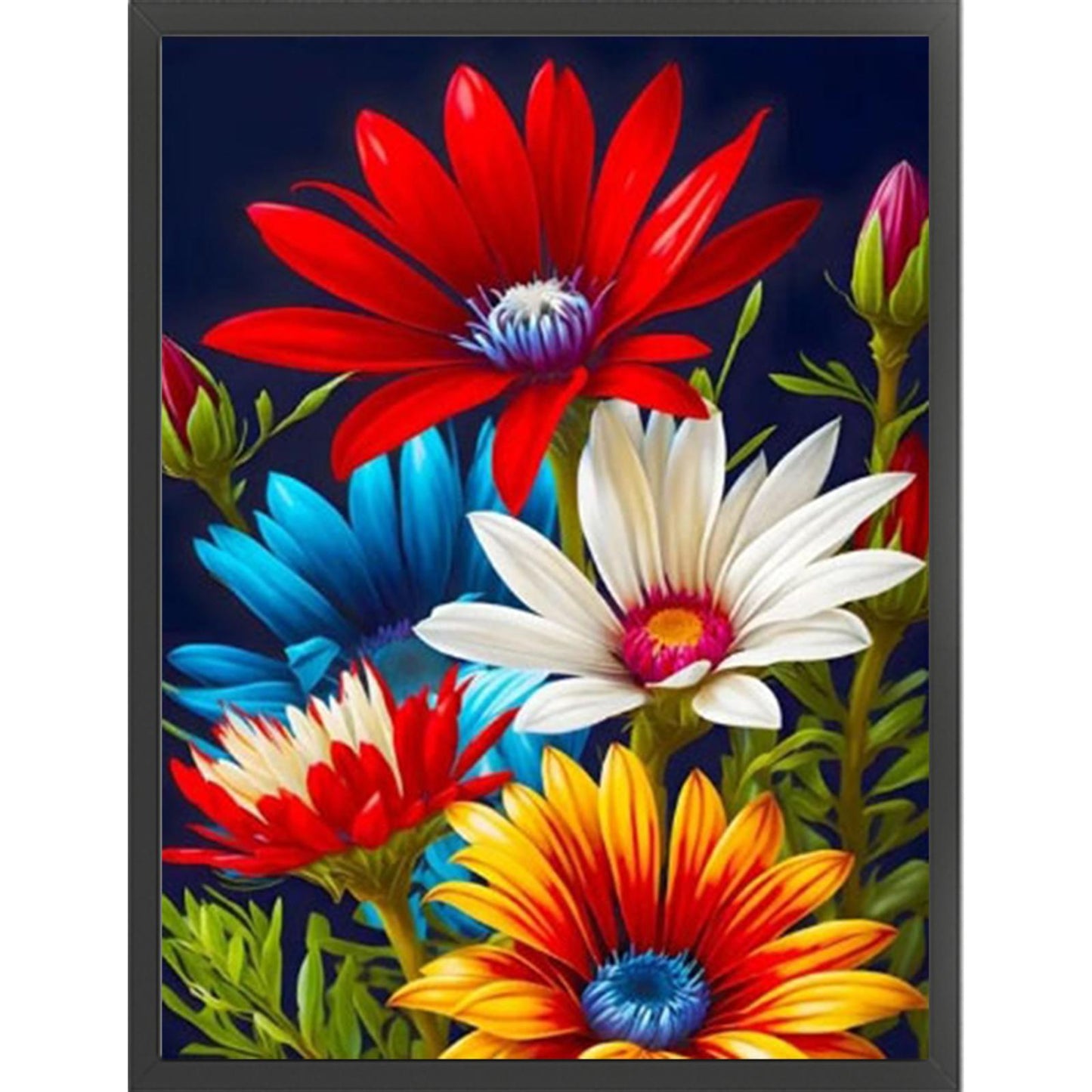 Flowers in Full Bloom - Full  9CT Stamped Cross Stitch - Bead Embroidery 40x53CM/15.75x20.87in