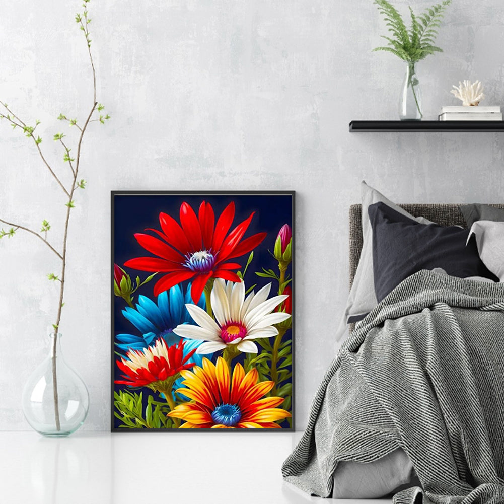 Flowers in Full Bloom - Full  9CT Stamped Cross Stitch - Bead Embroidery 40x53CM/15.75x20.87in