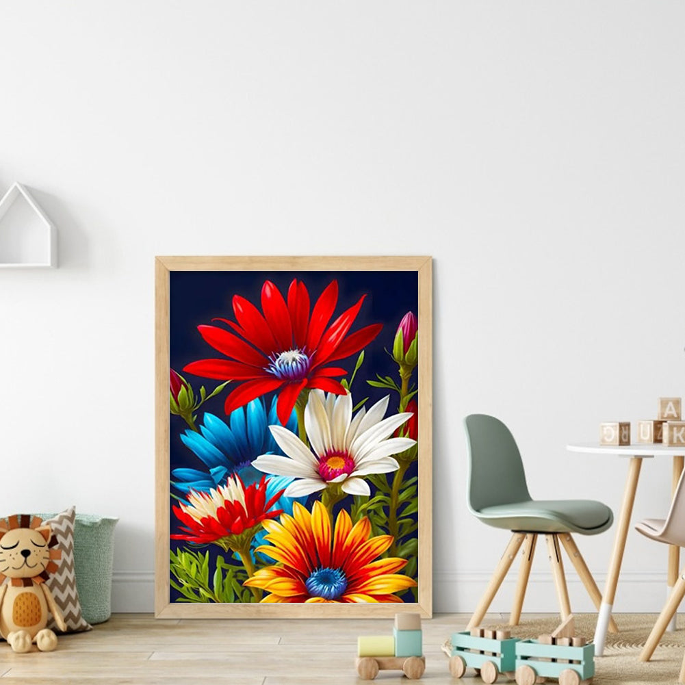 Flowers in Full Bloom - Full  9CT Stamped Cross Stitch - Bead Embroidery 40x53CM/15.75x20.87in