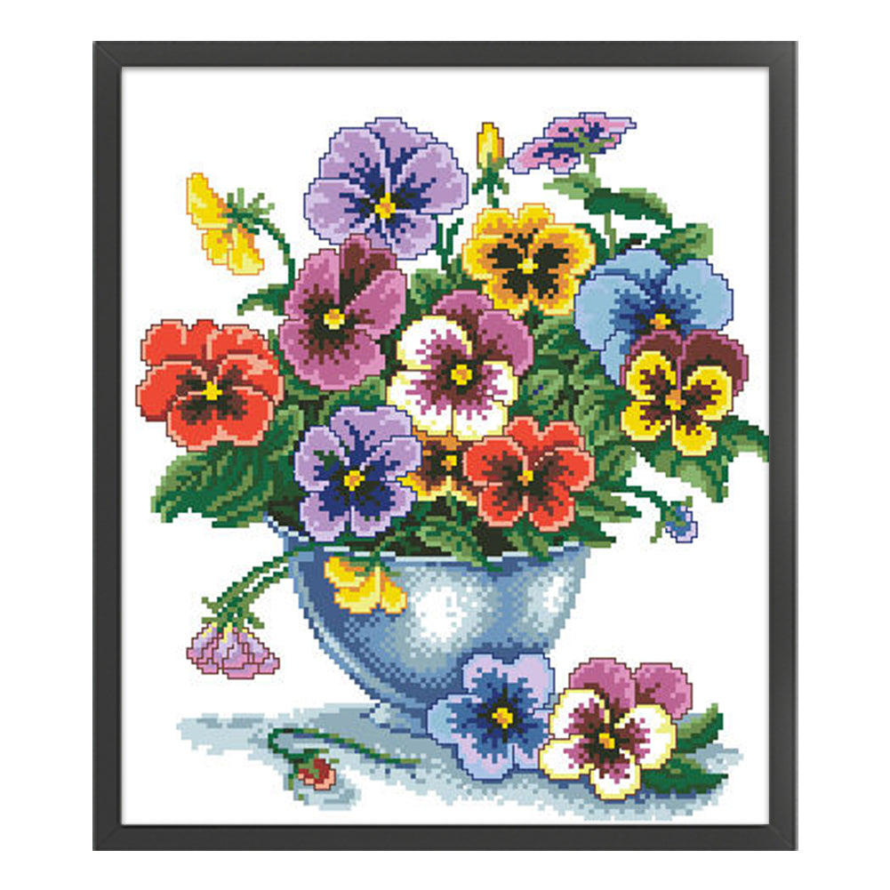 Six-color Orchid - Partial  9CT Stamped Cross Stitch - Bead Embroidery 38x52CM/14.96x20.47in