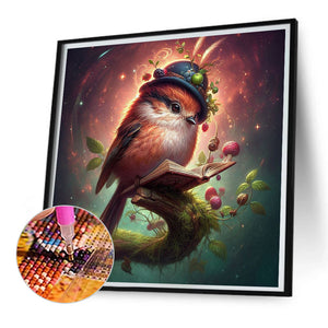 Bird Wearing A Hat 30*30CM(Picture) Full AB Square Drill Diamond Painting