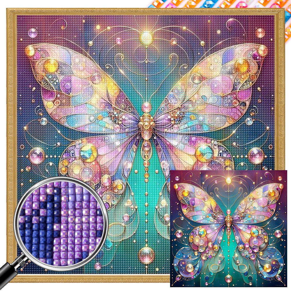 Butterfly 30*30CM(Picture) Full AB Square Drill Diamond Painting