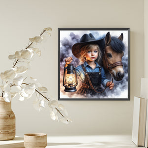 Cowboy Kid 40*40CM(Picture) Full AB Square Drill Diamond Painting