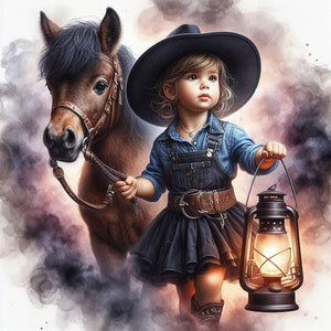 Cowboy Kid 40*40CM(Picture) Full AB Square Drill Diamond Painting