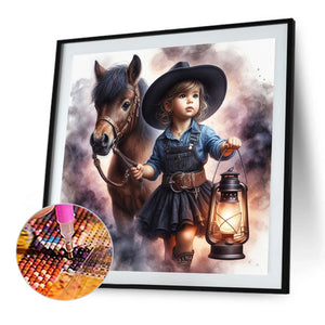 Cowboy Kid 40*40CM(Picture) Full AB Square Drill Diamond Painting