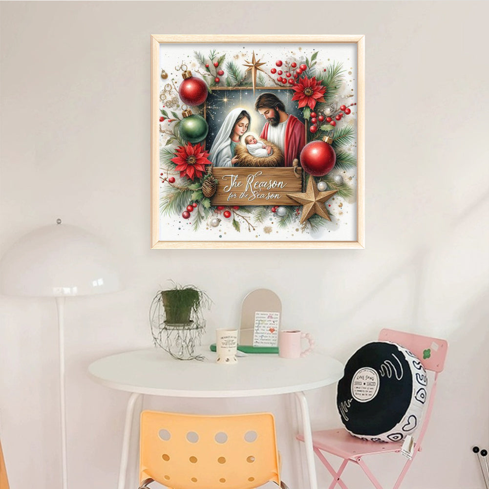 Nativity - Full 14CT Counted Cross Stitch 40x40CM - Huacan