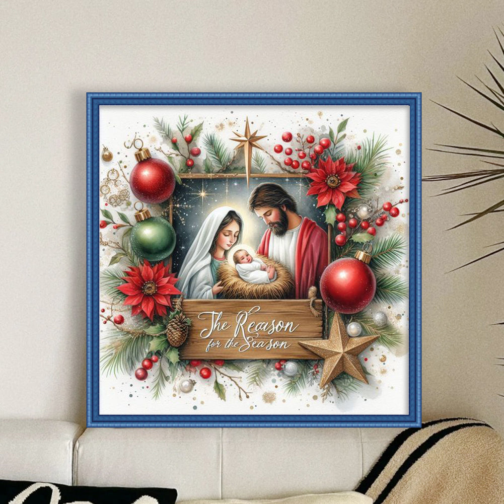 Nativity - Full 14CT Counted Cross Stitch 40x40CM - Huacan