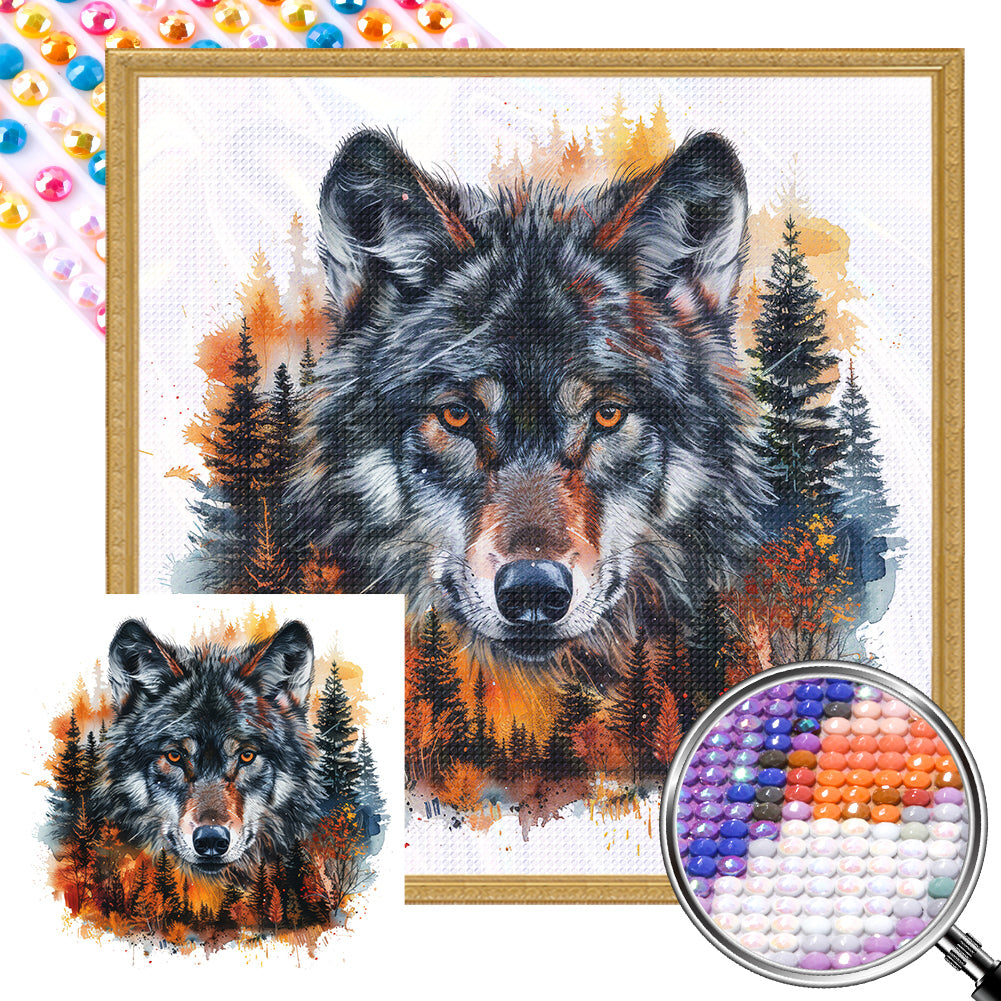 Coyote 40*40CM(Picture) Full AB Round Drill Diamond Painting