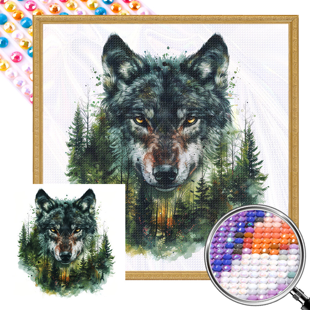 Coyote 40*40CM(Picture) Full AB Round Drill Diamond Painting