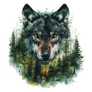 Coyote 40*40CM(Picture) Full AB Round Drill Diamond Painting