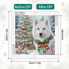 Load image into Gallery viewer, Christmas Arctic Wolf 30*30CM(Canvas) Partial Special Shaped Drill Diamond Painting
