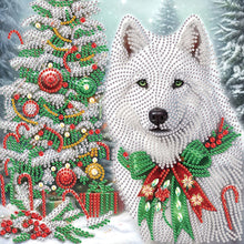 Load image into Gallery viewer, Christmas Arctic Wolf 30*30CM(Canvas) Partial Special Shaped Drill Diamond Painting
