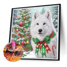 Load image into Gallery viewer, Christmas Arctic Wolf 30*30CM(Canvas) Partial Special Shaped Drill Diamond Painting
