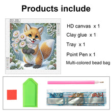 Load image into Gallery viewer, Winter Fox 30*30CM(Canvas) Partial Special Shaped Drill Diamond Painting
