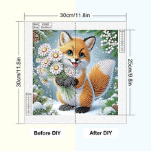 Load image into Gallery viewer, Winter Fox 30*30CM(Canvas) Partial Special Shaped Drill Diamond Painting
