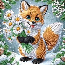 Load image into Gallery viewer, Winter Fox 30*30CM(Canvas) Partial Special Shaped Drill Diamond Painting
