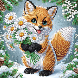 Winter Fox 30*30CM(Canvas) Partial Special Shaped Drill Diamond Painting