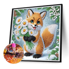 Load image into Gallery viewer, Winter Fox 30*30CM(Canvas) Partial Special Shaped Drill Diamond Painting
