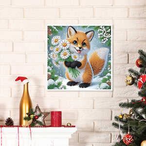 Winter Fox 30*30CM(Canvas) Partial Special Shaped Drill Diamond Painting