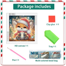 Load image into Gallery viewer, Christmas Fox 30*30CM(Canvas) Partial Special Shaped Drill Diamond Painting
