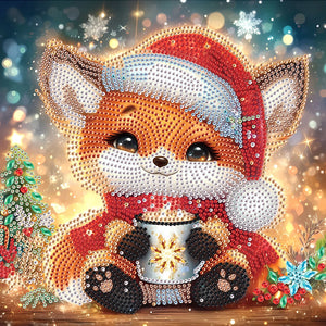 Christmas Fox 30*30CM(Canvas) Partial Special Shaped Drill Diamond Painting