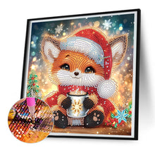 Load image into Gallery viewer, Christmas Fox 30*30CM(Canvas) Partial Special Shaped Drill Diamond Painting
