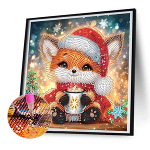 Christmas Fox 30*30CM(Canvas) Partial Special Shaped Drill Diamond Painting