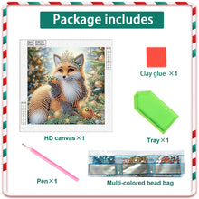 Load image into Gallery viewer, Christmas Fox 30*30CM(Canvas) Partial Special Shaped Drill Diamond Painting
