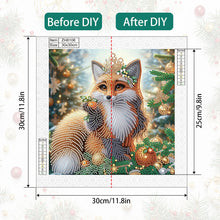 Load image into Gallery viewer, Christmas Fox 30*30CM(Canvas) Partial Special Shaped Drill Diamond Painting
