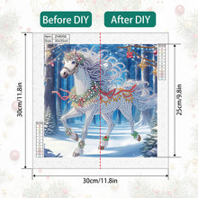 Load image into Gallery viewer, Christmas White Horse 30*30CM(Canvas) Partial Special Shaped Drill Diamond Painting
