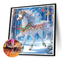 Load image into Gallery viewer, Christmas White Horse 30*30CM(Canvas) Partial Special Shaped Drill Diamond Painting
