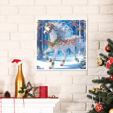 Load image into Gallery viewer, Christmas White Horse 30*30CM(Canvas) Partial Special Shaped Drill Diamond Painting
