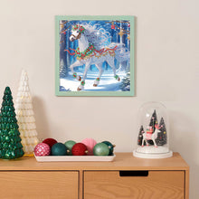 Load image into Gallery viewer, Christmas White Horse 30*30CM(Canvas) Partial Special Shaped Drill Diamond Painting
