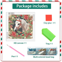 Load image into Gallery viewer, Christmas White Horse 30*30CM(Canvas) Partial Special Shaped Drill Diamond Painting
