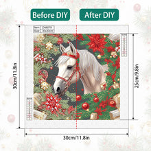 Load image into Gallery viewer, Christmas White Horse 30*30CM(Canvas) Partial Special Shaped Drill Diamond Painting
