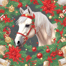 Load image into Gallery viewer, Christmas White Horse 30*30CM(Canvas) Partial Special Shaped Drill Diamond Painting
