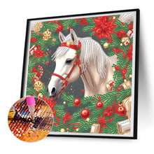 Load image into Gallery viewer, Christmas White Horse 30*30CM(Canvas) Partial Special Shaped Drill Diamond Painting
