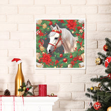 Load image into Gallery viewer, Christmas White Horse 30*30CM(Canvas) Partial Special Shaped Drill Diamond Painting
