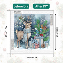 Load image into Gallery viewer, Christmas Deer 30*30CM(Canvas) Partial Special Shaped Drill Diamond Painting
