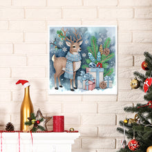 Load image into Gallery viewer, Christmas Deer 30*30CM(Canvas) Partial Special Shaped Drill Diamond Painting
