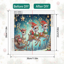 Load image into Gallery viewer, Christmas Deer 30*30CM(Canvas) Partial Special Shaped Drill Diamond Painting
