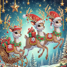 Load image into Gallery viewer, Christmas Deer 30*30CM(Canvas) Partial Special Shaped Drill Diamond Painting
