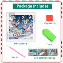 Load image into Gallery viewer, Christmas Deer 30*30CM(Canvas) Partial Special Shaped Drill Diamond Painting
