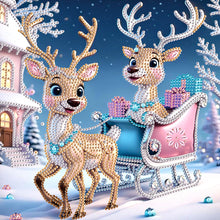 Load image into Gallery viewer, Christmas Deer 30*30CM(Canvas) Partial Special Shaped Drill Diamond Painting
