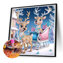 Load image into Gallery viewer, Christmas Deer 30*30CM(Canvas) Partial Special Shaped Drill Diamond Painting
